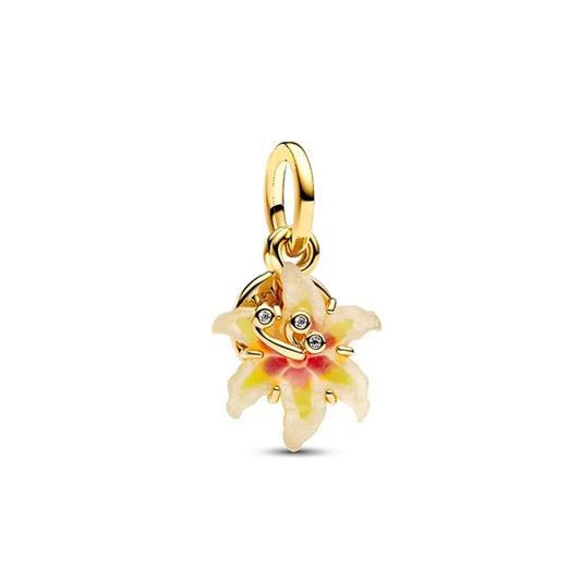 Charm pendant fleur jaune