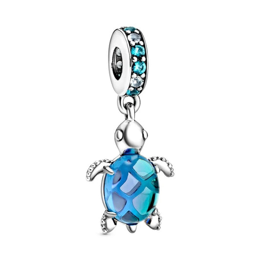 Charm pendant tortue bleu